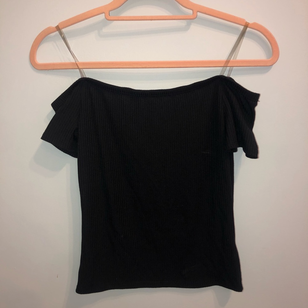 strapless black off the shoulder top!